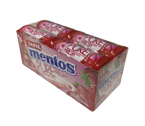 Mentos Pure Fresh Çilek Aromalı Draje Sakız 30 gr x 12 Adet ürün görseli 1