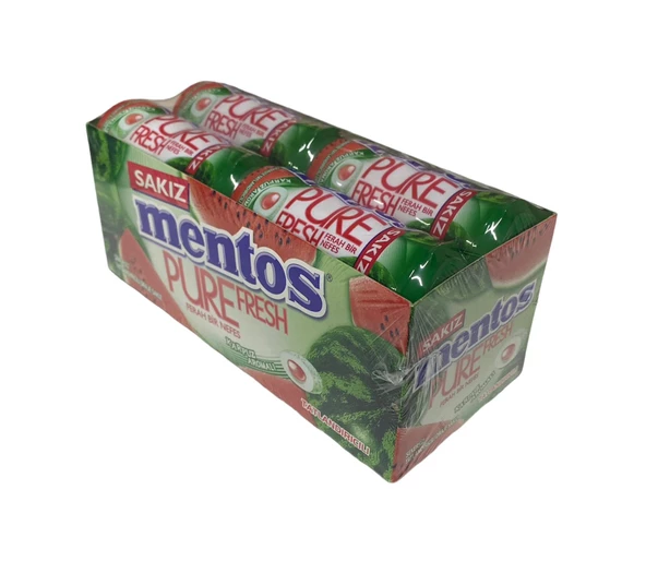 Mentos Pure Fresh Karpuz Aromalı Draje Sakız 30 gr x 12 Adet ürün görseli 1