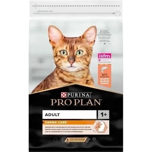 Pro Plan Derma Plus Somonlu Tüy Yumağı Önleyici Yetişkin Kedi Maması 10 KG ürün görseli 1