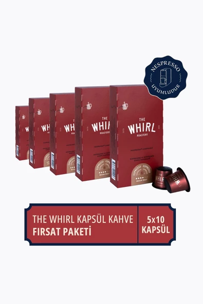 The Whirl Espresso Medium Kapsül Kahve 5'li Fırsat Paketi 50 Kapsül ürün görseli 1