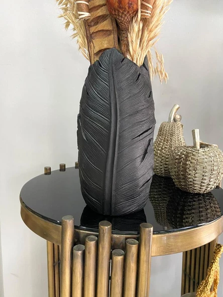 Yaprak vazo polyester - Resim 4