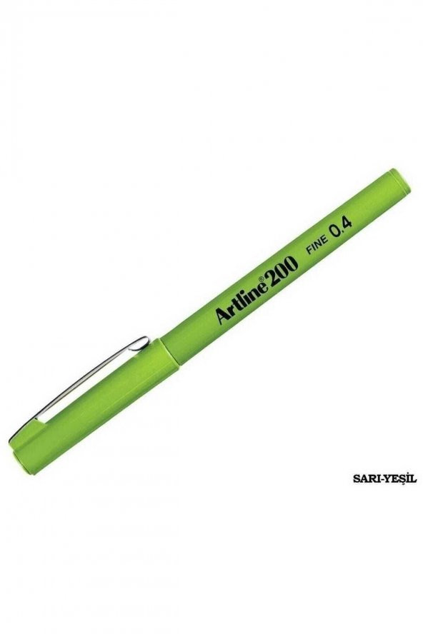 artline 200 Fineliner 0.4mm Ince Uçlu Yazı Ve Çizim Kalemi Sarımsı Yeşil ürün görseli 1