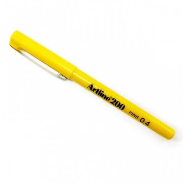 artline 200 Fineliner 0.4mm Ince Uçlu Yazı Ve Çizim Kalemi Sarı ürün görseli 1