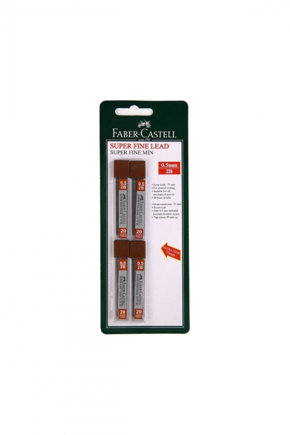 Faber Castell Super Fine Lead Uç Seti 0.5 mm 4lü ürün görseli 1