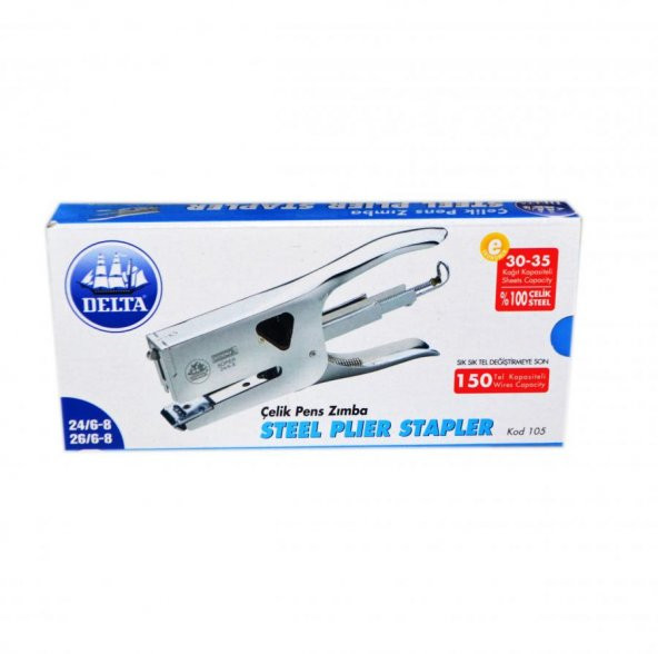 Delta 105 Çelik Pens Zımba Makinesi (24/6-24/8 Zımba Teli) ürün görseli 1