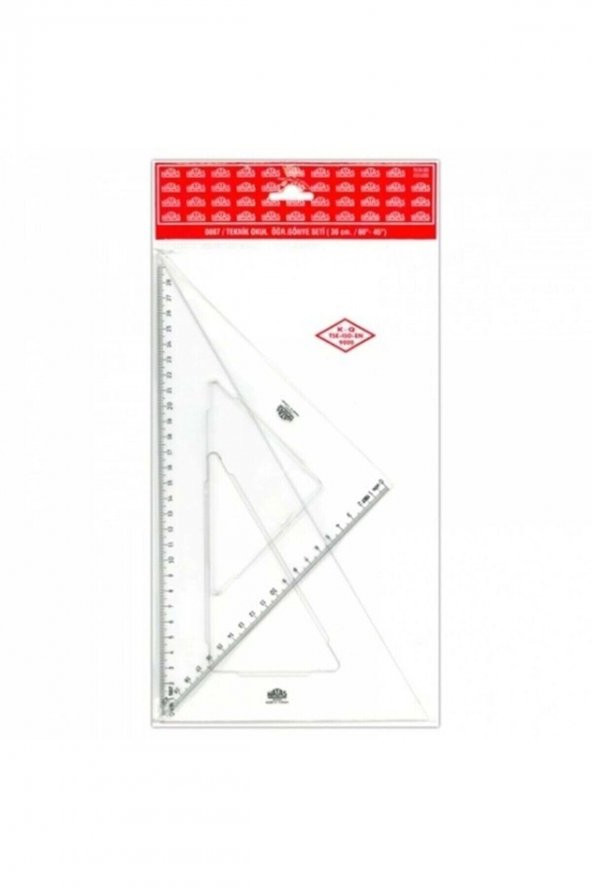 Hatas Yayınları Gönye Set Teknik Okul Öğrenci 30 Cm 60-45 Derece ürün görseli 1