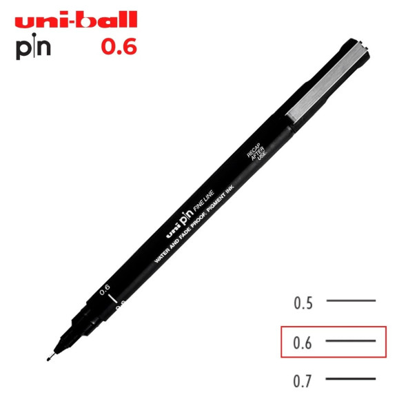 Uni Ball Pin ( 0.6 ) Fine Line Akrilik Uçlu Kalem Siyah ürün görseli 1