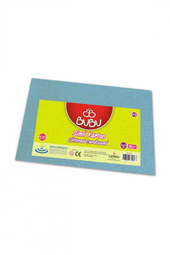 Bubu Simli Karton 10 Adet 50x70 cm. AÇIK MAVİ ürün görseli 1