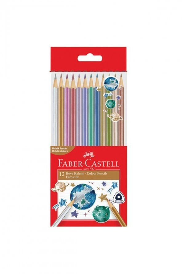 Faber Castell Fc Ucgen Boya Kalemı Metalık 12lı (fsc) ürün görseli 1