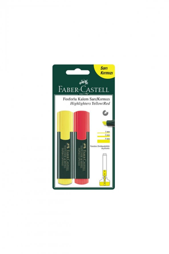 Faber Castell Faber-castell 1548 Fosforlu Kalem Sari-kırmızı 2 Li Blister ürün görseli 1