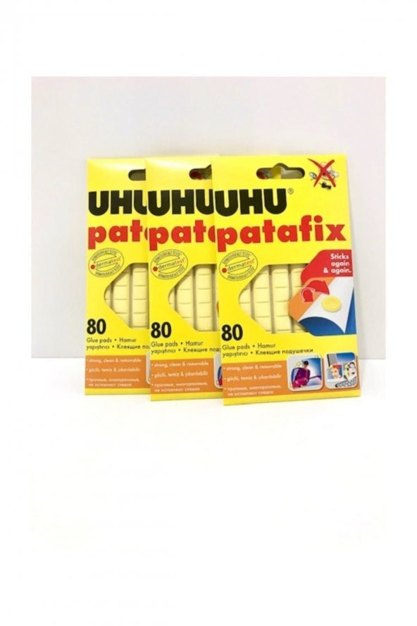 Uhu Patafix Hamur Yapıştırıcı  Sarı 3lü Paket ürün görseli 1