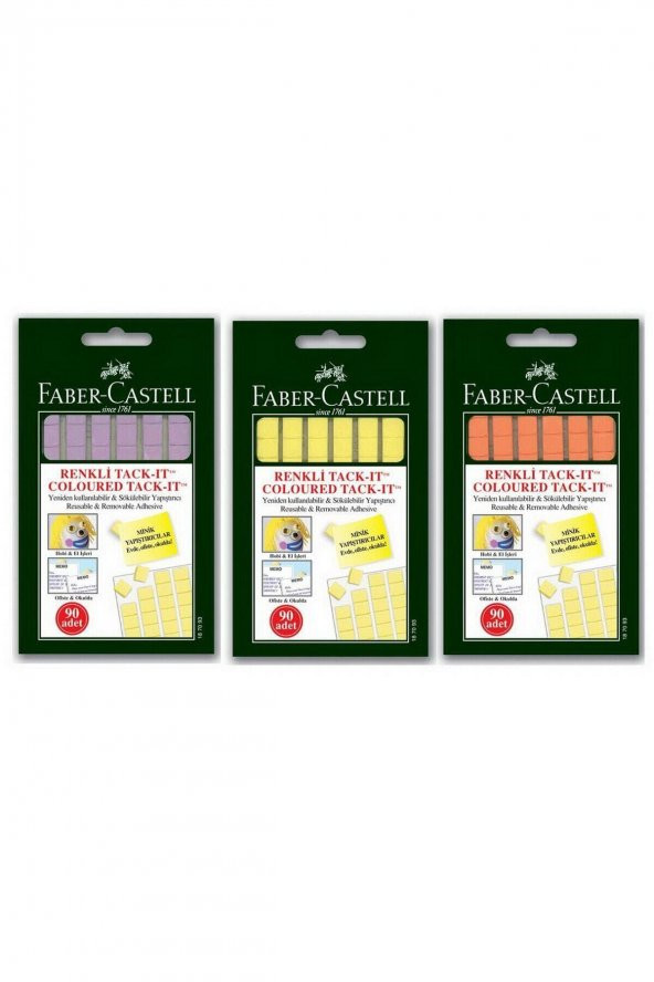 Faber Castell Tack-it Hamur Yapıştırıcı Karışık Renk 50 gr 90 Adet ürün görseli 1