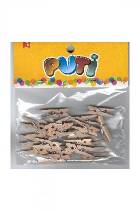 Puti Putı Ahşap Mandal Natural Küçük 24lü ürün görseli 1