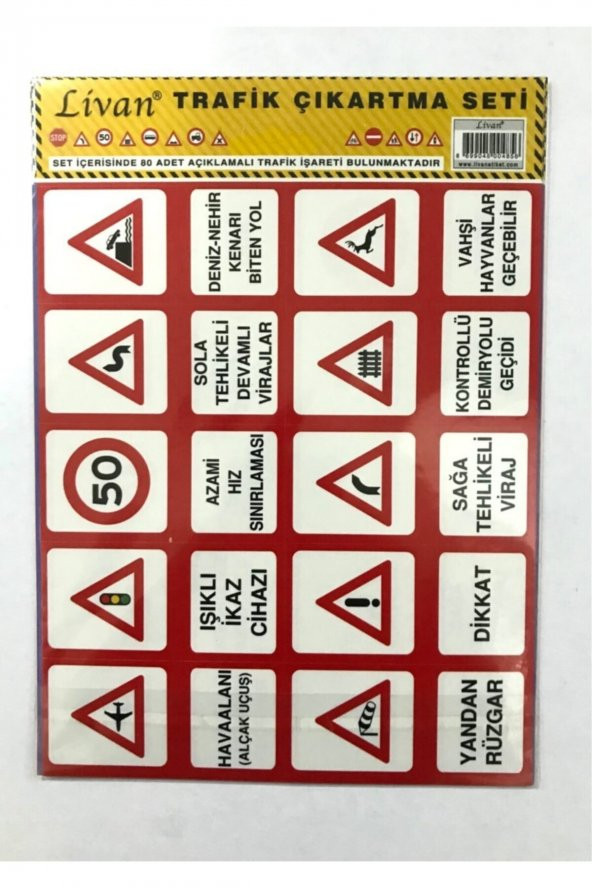 Trafik işaretleri Çıkartma Seti ürün görseli 1