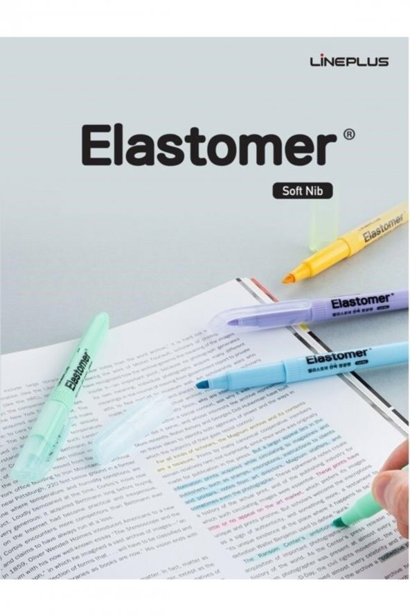 Lineplus Elastomer Fosforlu Kalem Pastel Renkler Pembe - Resim 2