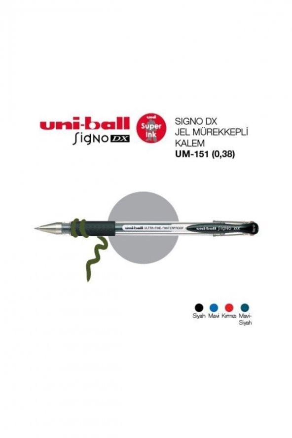 Unibal Uni-ball Signo Dx 0.38 Jel Kalem  3 lü set ürün görseli 1