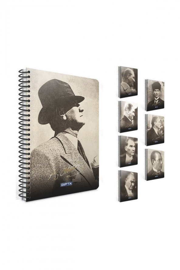 Gıpta Atatürk A4 100 Yaprak Kareli Sert Kapak Spiralli Defter ürün görseli 1