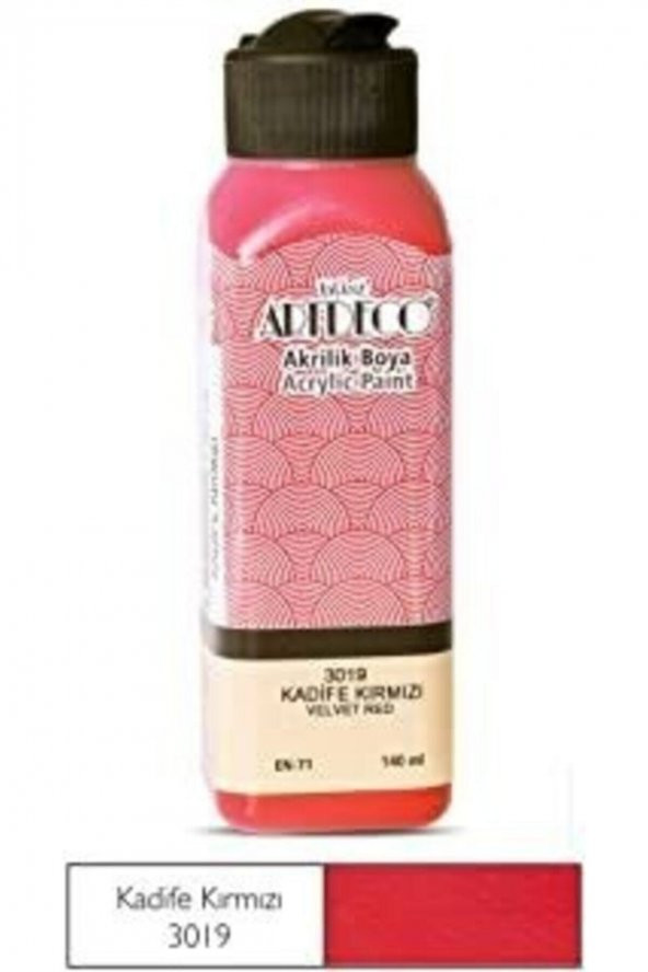 Artdeco 140ml Kadife Kırmızı Akrilik Boya 3019 ürün görseli 1