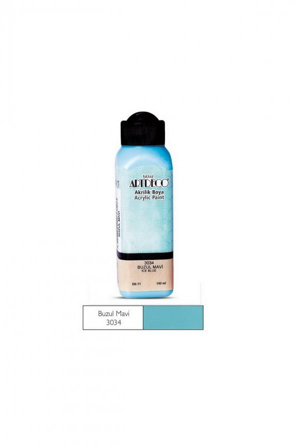 Artdeco 140ml Buzul Mavi Akrilik Boya 3034 ürün görseli 1