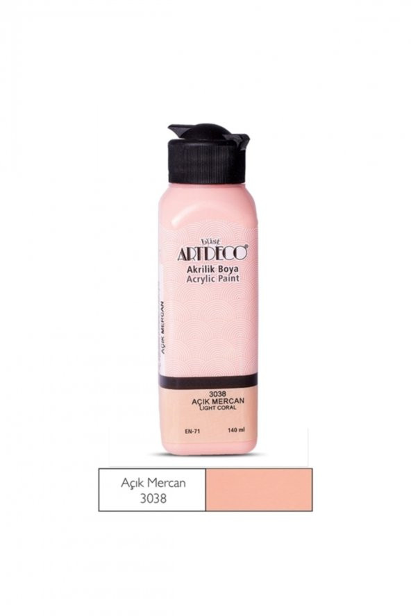 Artdeco 140ml Açık Mercan Akrilik Boya 3038 ürün görseli 1