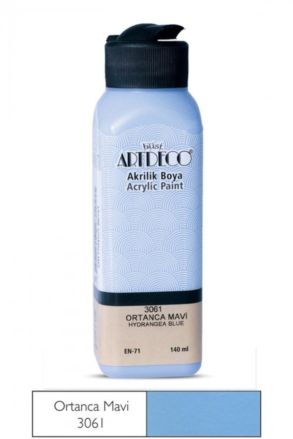 Artdeco 140ml Ortanca Mavi Akrilik Boya 3061 ürün görseli 1