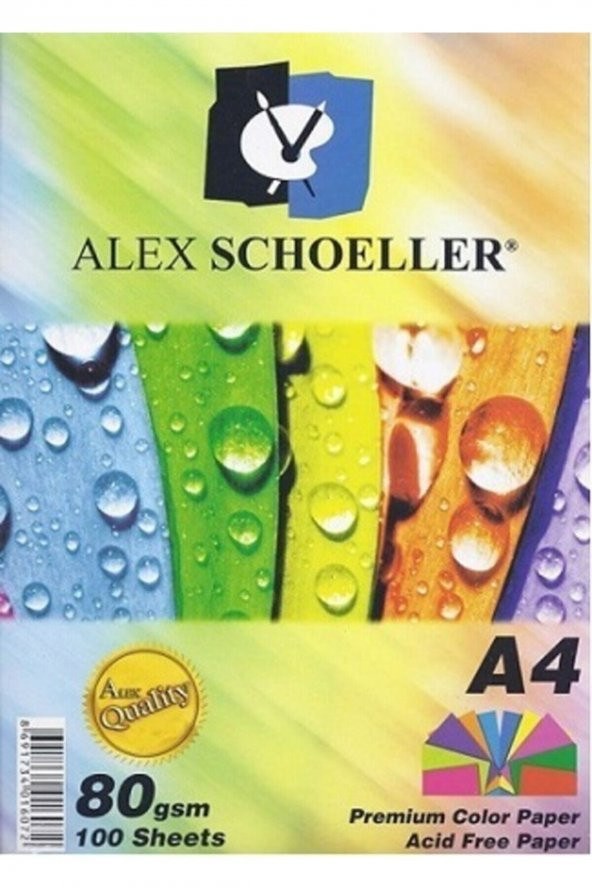 Alex Schoeller Renkli Fotokopi Kağıdı A4 Karışık 10 Renk 100lü Paket ürün görseli 1