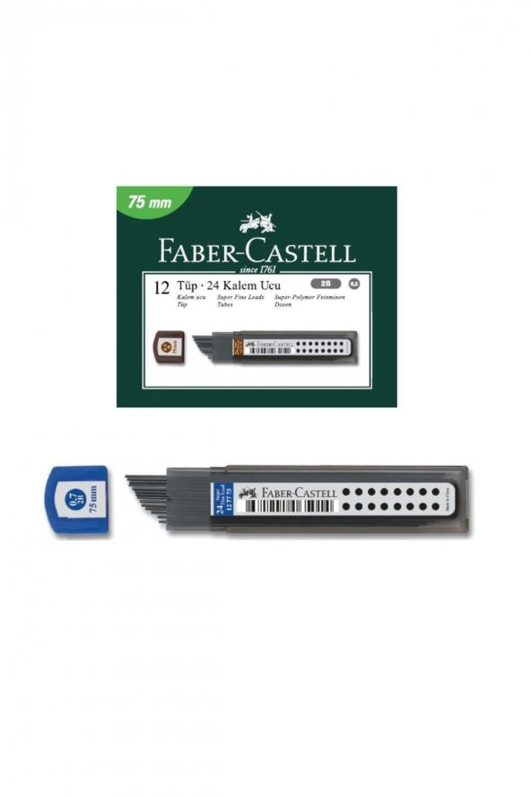 Faber Castell Min Süper Fine 75 Mm 2b 0.7 Mm Versatil Kalem Ucu 12 Li (1 Paket 12 Tüp) ürün görseli 1