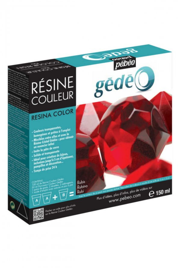 Pebeo Gedeo Kırmızı Reçine - 150ml Kit ürün görseli 1