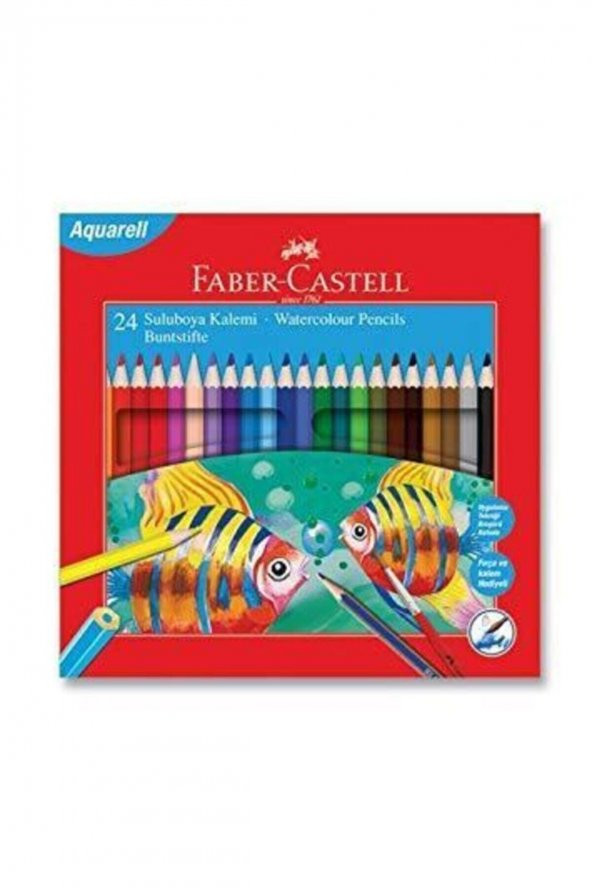 Faber Castell Karton Kutu Kuru Sulu Boya Kalemi 24 Renk ürün görseli 1