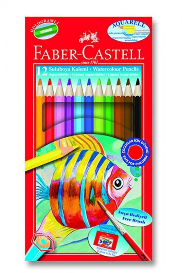 Faber Castell Faber Aquarel Karton Kutu Suluboya Kalemi 12 Renk ürün görseli 1