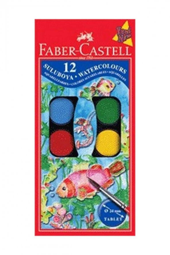Faber Castell Büyük Hazneli Suluboya 12 Renk ürün görseli 1