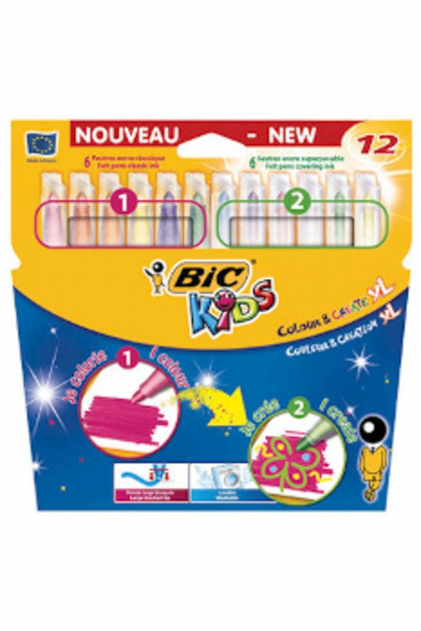 Bic 12 Li Keçeli Kalem Boya Ve Süsle  902077 ürün görseli 1
