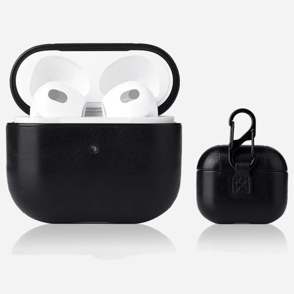 Gpack Apple Airpods 3.Nesil Kılıf Suni Deri Kancalı Silikon SF9 ürün görseli 1