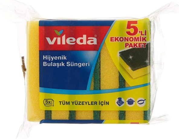 VİLEDA DÜZ BULAŞIK SÜNGER 5 Lİ 139635 - Resim 2