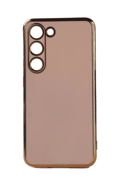 Galaxy S23 Plus Kılıf Kamera Korumalı Altın Kenar Tasarım Silikon ürün görseli 1