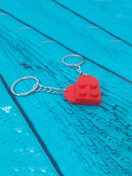 Seninle Anlam Bulurum Lego Dizayn Kalp Anahtarlık 2'li ürün görseli 1