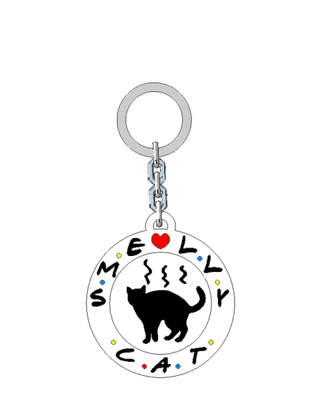 Friends Dizisi Smally Cat Logo Anahtarlık Anahtar Süsü ürün görseli 1