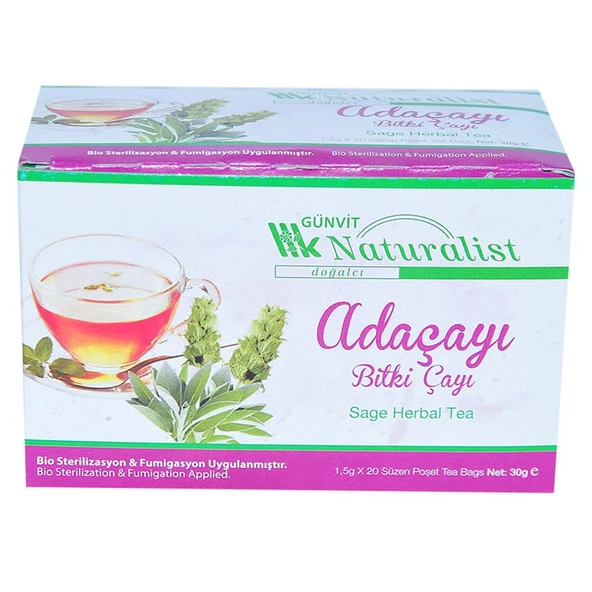 Günvit Naturalist Adaçayı Süzen Poşet Bitki Ada Çayı 20 x 1.5 G ürün görseli 1