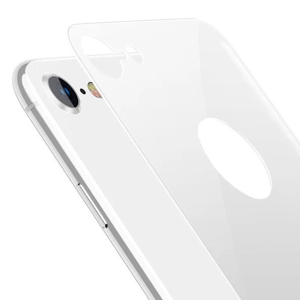 Bufalo iPhone 7/8 Kavisli 4D ARKA GÖVDE Cam Koruyucu Beyaz ürün görseli 1