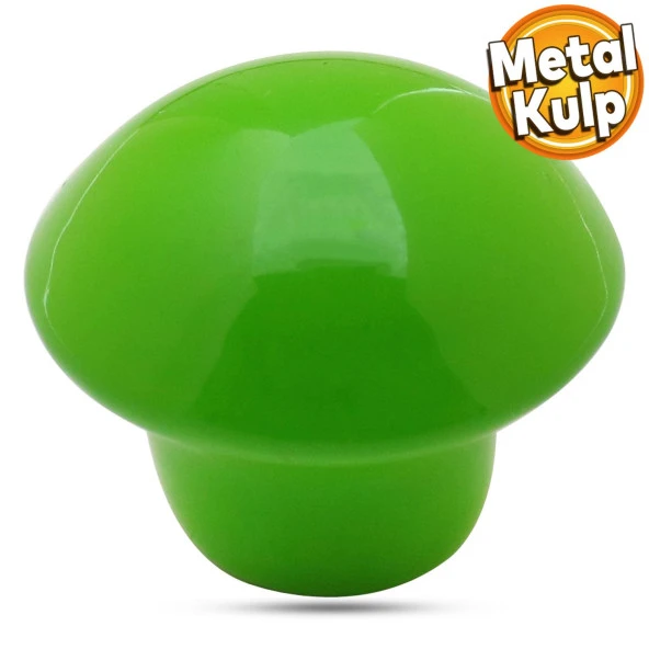Mantar Düğme Kulp Çekmece Bebek Çocuk Genç Odası Dolap Kapak Kulpu Kulbu Yeşil Metal Kulp ürün görseli 1
