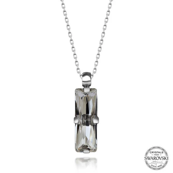 Swarovski Crystal Taşlı Baget Gümüş Kadın Kolye ürün görseli 1