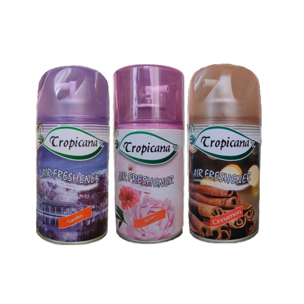 Tropicana Air Freshener Oda Kokusu Garden Rose Cinnamon Bahçe Kokuları Parfüm Spreyi 260 Ml X 3 Adet ürün görseli 1
