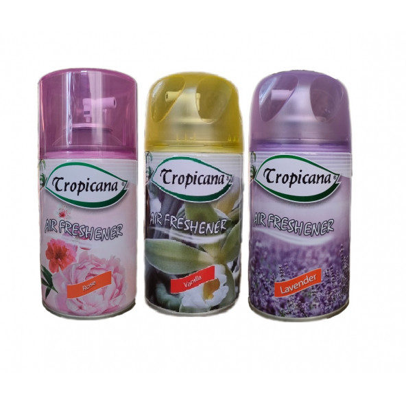 Tropicana Air Freshener Oda Kokusu Rose Bahçe Ipeksi Vanilya Lavender Lavanta Parfüm Spreyi 260 Ml X 3 Adet ürün görseli 1
