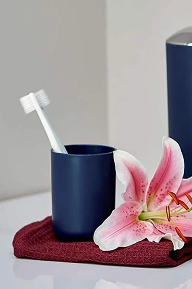 Lacivert, Plastik Diş Fırçalık – 7,5×10 cm, Macunluk, Banyo Düzenleyici - Brasil Model ürün görseli 1