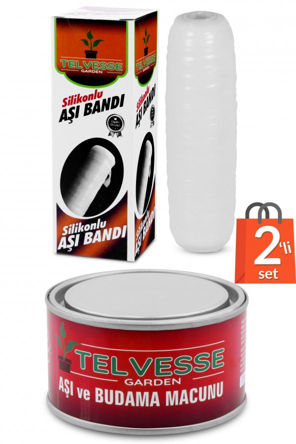 Aşı Bandı + Aşı Macunu 2li Set Ağaç Budama Aşılama Macunu Bant Seti Aşılama Aleti ürün görseli 1