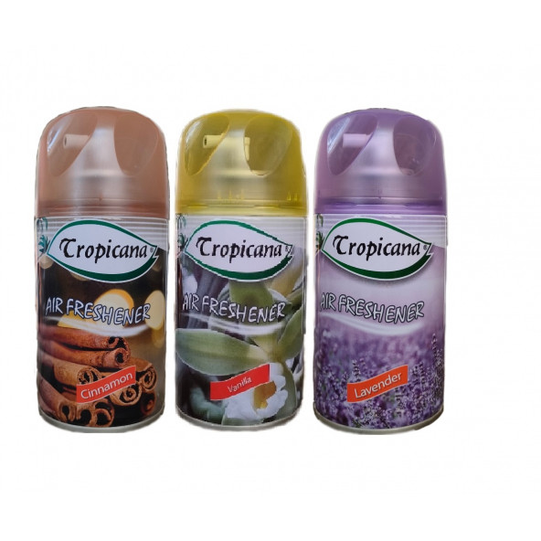 Tropicana Air Freshener Oda Koku Cinnamon Tarçın Ipeksi Vanilya Lavender Lavanta Parfüm Sprey 260 Ml X 3 Adet ürün görseli 1