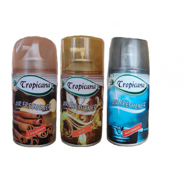 Tropicana Air Freshener Oda Koku Cinnamon Tarçın Musk Misk Anti Tobacco Koku Parfüm Sprey 260 Ml X 3 Adet ürün görseli 1