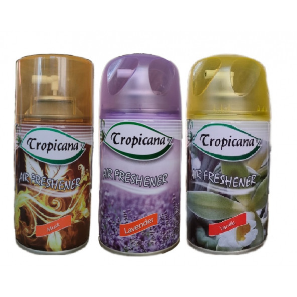Tropicana Air Freshener Oda Koku Musk Misk Lavender Lavanta Ipeksi Vanilya Koku Parfüm Sprey 260 Ml X 3 Adet ürün görseli 1