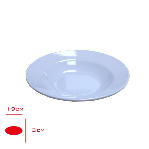 Akel Melamin 19cm Lokanta Çukur Tabak 019T ürün görseli 1