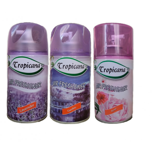Tropicana Air Freshener Oda Kokusu Lavender Lavanta Garden Bahçe Rose Gül Koku Parfüm Sprey 260 Ml X 3 Adet ürün görseli 1